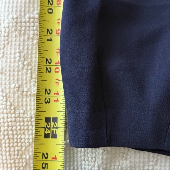 Eileen Fisher Pull On 100% Silk Navy Blue Pants Elastic Waist Straight Leg PS - Picture 7 of 7
